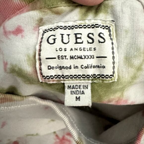 Guess T Shirt Men Medium Crewneck Tie Dye Graphic Logo Slim Fit 90s Y2K Classic - Picture 5 of 8